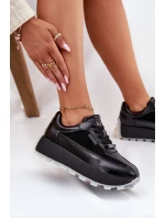 Dámské Kožené Tenisky Na Platformě Big Star RR274873 HI-POLY SYSTEM Černé Dámské Kožené Tenisky Na Platformě Big Star RR274873 HI-POLY SYSTEM Černé