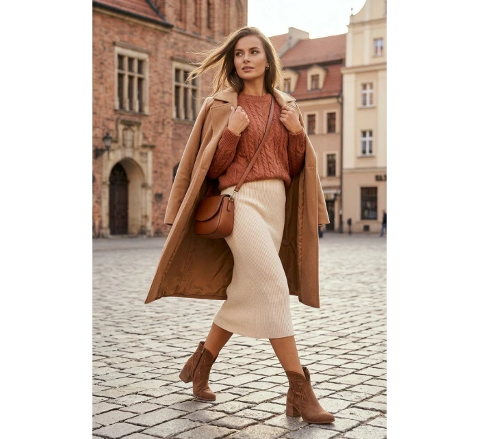 Dámské s designem z přírodní semiše na podpatku  hnědé model 21713118 - Zazoo