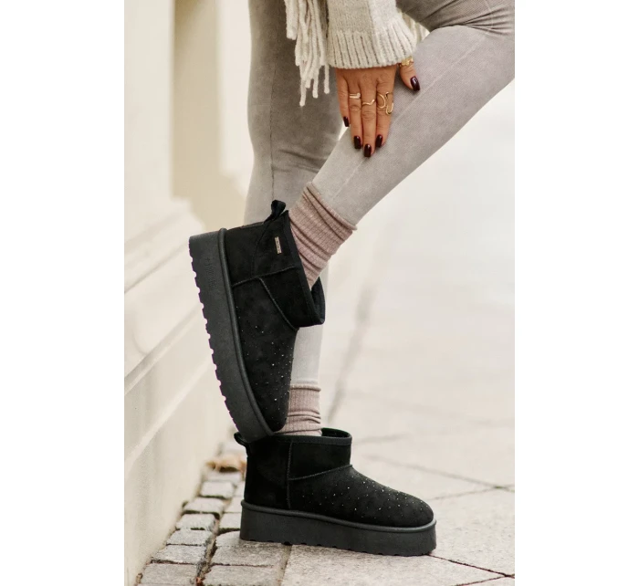 Sněhule s ozdobou na platformě Big Star Černé