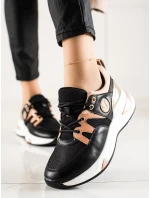 Výborné dámské  tenisky černé bez podpatku