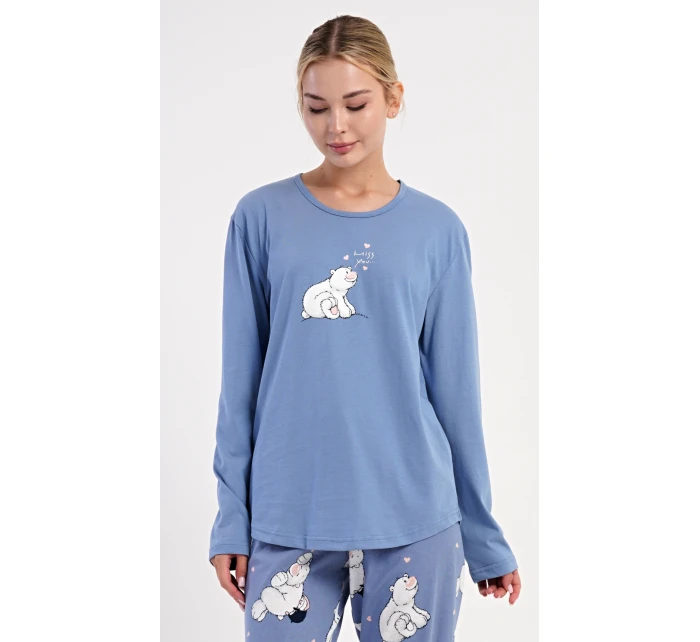 Dámské pyžamo dlouhé Méďa a model 21417076 - Vienetta Dámské pyžamo dlouhé Méďa a model 21417076 - Vienetta