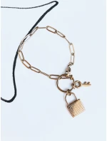 Náramek LOCK KEY ve zlaté barvě FashionStreet LY0099