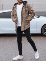 Pánská zateplená bunda s kapucí béžová FashionStreet TX4955