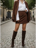 Dámské semišové hnědé boty FashionStreet ZY1324