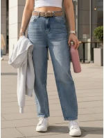 Dámské džínové kalhoty s páskem model 21996330 - Dstreet Dámské džínové kalhoty s páskem model 21996330 - Dstreet