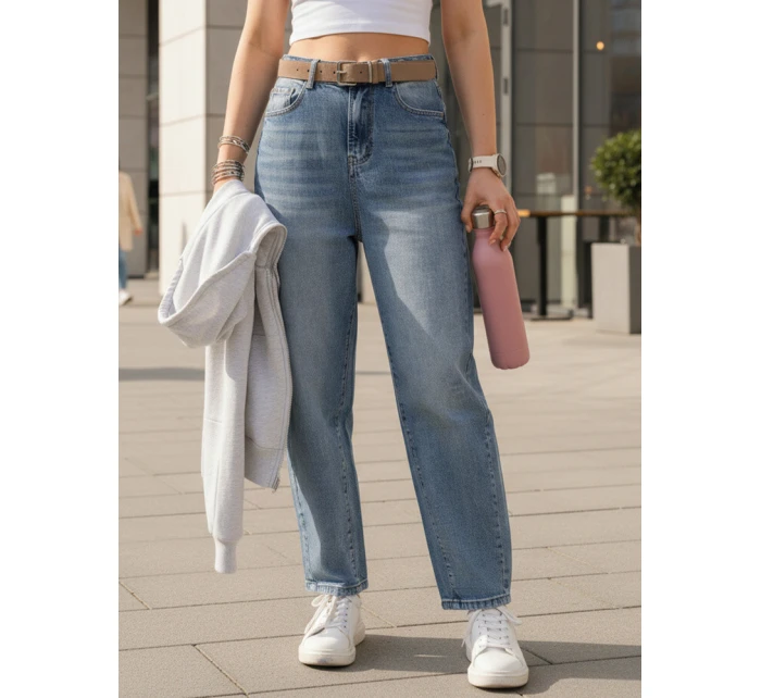 Dámské džínové kalhoty s páskem model 21996330 - Dstreet Dámské džínové kalhoty s páskem model 21996330 - Dstreet