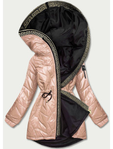 Béžová dámská bunda s ozdobným prošíváním (B8092-101)