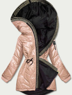 Béžová dámská bunda s ozdobným prošíváním (B8092-101)