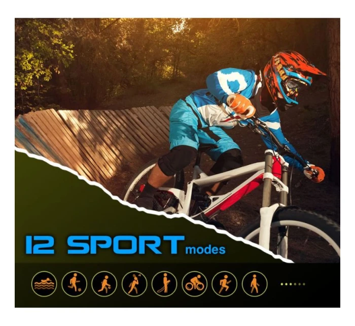 Rubicon RNCE88-1 Smartwatch Black- Černý silikonový řemínek + černý kožený řemínek