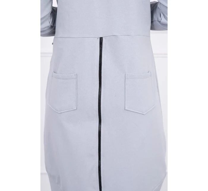 Mikina se zipem na zádech šedá