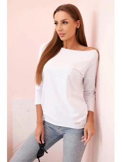 Dámská halenka s lodičkovým výstřihem bílý