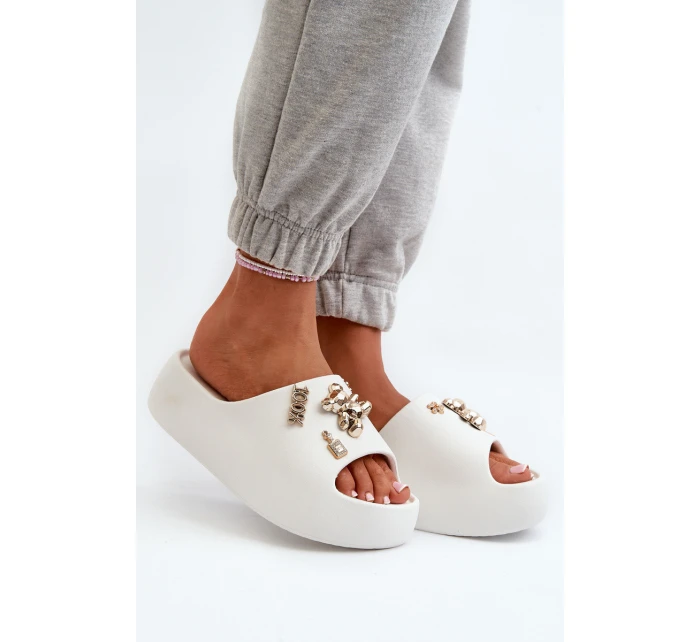 Dámské Lehké Pěnové Žabky S Ozdobami Bílé model 21665927 - Boto