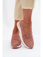 Růžové dámské semišové mokasiny Pevina Růžové dámské semišové mokasiny Pevina