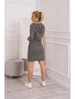 Šaty s kapucí a kapsami graphite melange