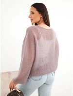 Dámský svetr z 70 % kid mohair s výstřihem do V volného střihu fango zelená Dámský svetr z 70 % kid mohair s výstřihem do V volného střihu fango zelená