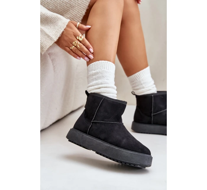 Dámské Sněhule Na Platformě Z Eko Semiše Černé Atteria Dámské Sněhule Na Platformě Z Eko Semiše Černé Atteria