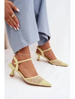 Dámské sandály na podpatku s Žluté model 22027913 - Boto