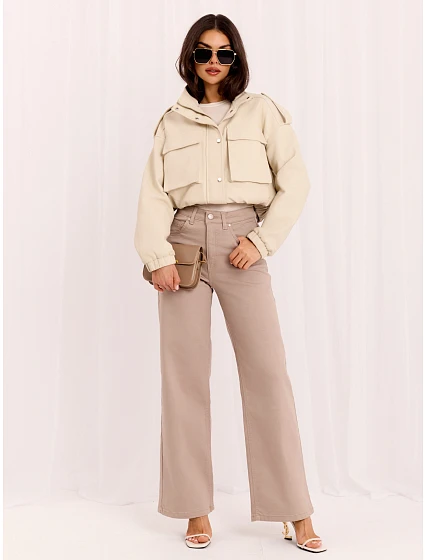 Spodnie jeans model 22400770 ciemny bezowy - FPrice Spodnie jeans model 22400770 ciemny bezowy - FPrice
