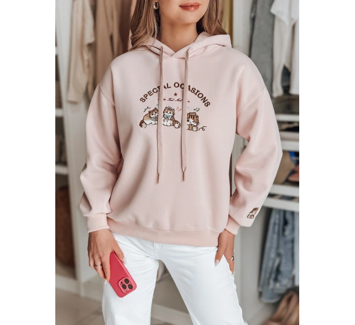 Dámská mikina nadměrné velikosti SPECIAL KITTY růžová FashionStreet BY1511