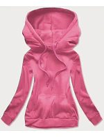 Tmavě růžová dámská tepláková mikina model 18340719 - J.STYLE Tmavě růžová dámská tepláková mikina model 18340719 - J.STYLE
