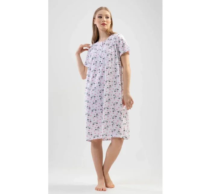 Dámská noční košile s krátkým rukávem model 17613368 - Vienetta Dámská noční košile s krátkým rukávem model 17613368 - Vienetta