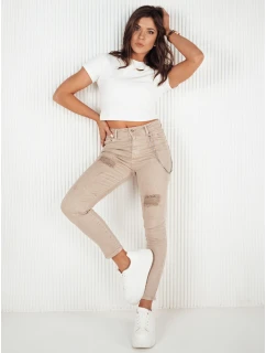 Dámské džínové kalhoty ALEX dark beige FashionStreet UY1876