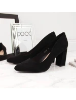 Dámské černé semišové lodičky na jehlovém podpatku W  model 21777510 - SERGIO LEONE