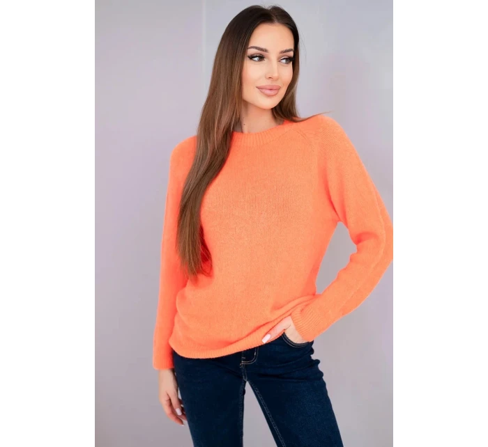 Dámský svetr z baby alpaky s dlouhým rukávem pomerančový