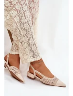 Dámské sandály s pleteným na platformě světle béžové model 21911450 - Boto Dámské sandály s pleteným na platformě světle béžové model 21911450 - Boto