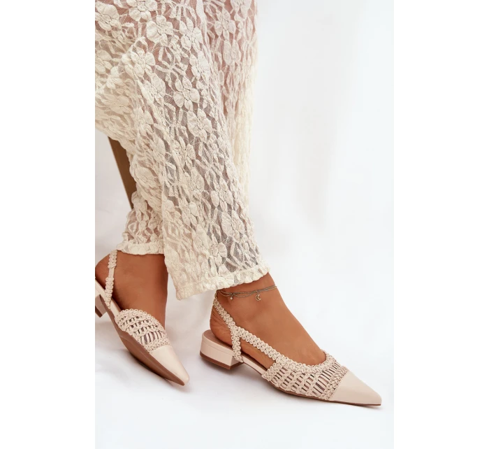 Dámské sandály s pleteným na platformě světle béžové model 21911450 - Boto Dámské sandály s pleteným na platformě světle béžové model 21911450 - Boto