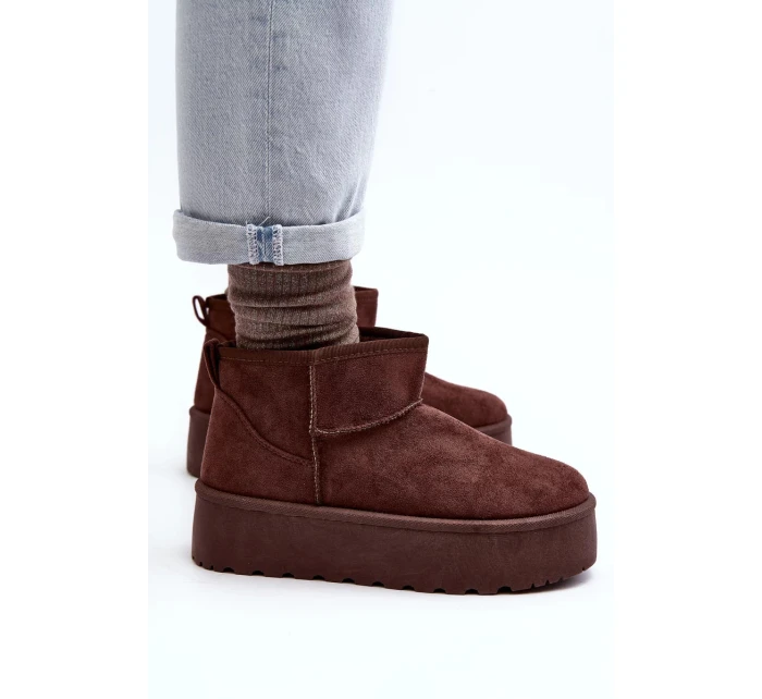 Hnědé semišové boty na platformě Corcoran