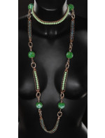 Trendy long necklace with stones