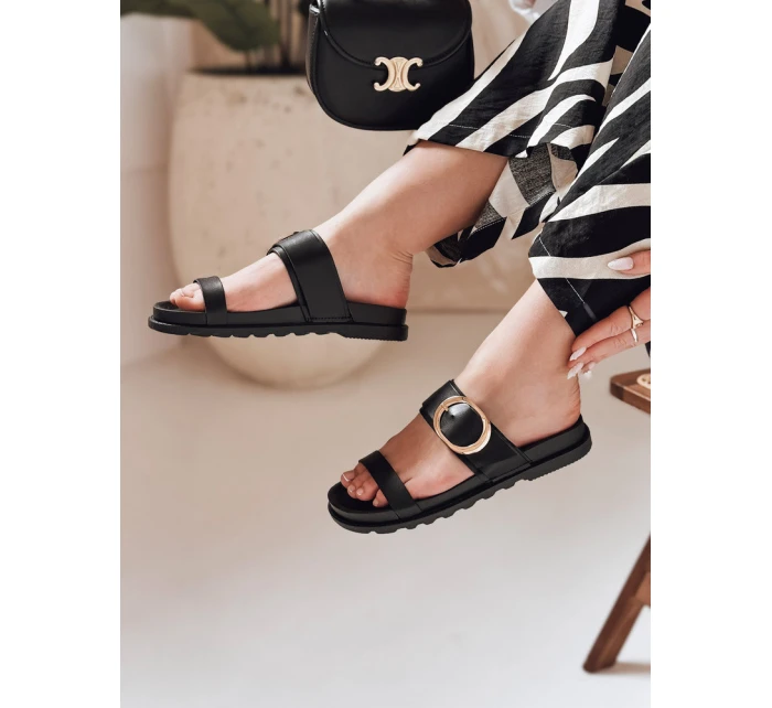 Dámské žabky s přezkami KISSWALK black FashionStreet ZY0886