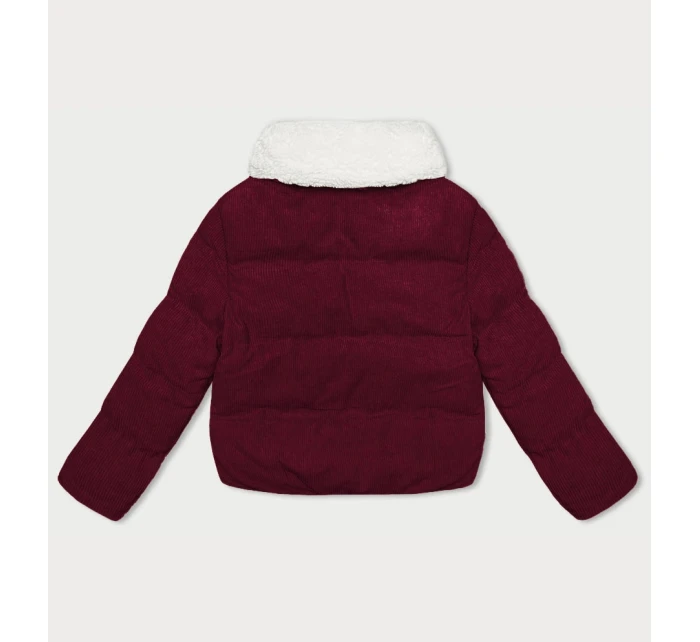 Dámská bunda ve vínové bordó barvě s vysokým stojáčkem model 21461529 - J.STYLE Dámská bunda ve vínové bordó barvě s vysokým stojáčkem model 21461529 - J.STYLE