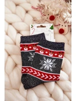 Dámské vánoční ponožky lesklé model 21604094 Černá a červená - Aura.via