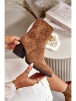 Boty S Svrškem Na Podpatku Eko Semišové Hnědé model 21668000 - Boto Boty S Svrškem Na Podpatku Eko Semišové Hnědé model 21668000 - Boto