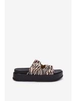 Dámské Pantofle S Přezkami Na Platformě Zebra model 21696604 - Boto