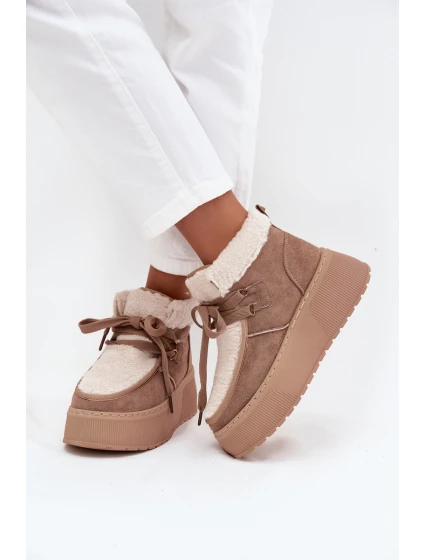 Dámské sněhule na platformě s Béžové model 21709537 - Boto Dámské sněhule na platformě s Béžové model 21709537 - Boto