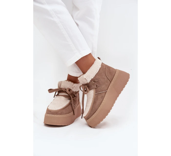 Dámské sněhule na platformě s Béžové model 21709537 - Boto Dámské sněhule na platformě s Béžové model 21709537 - Boto