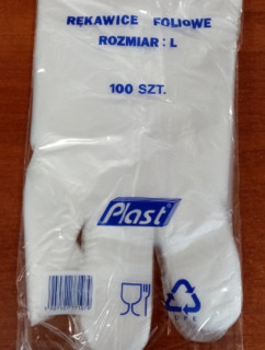Fóliové rukavice Hdpe 100 kusů, velikost L /Z100/