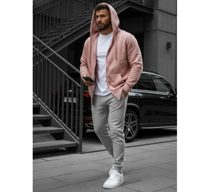 Pánská mikina s kapucí růžová Dstreet model 21962660 - FashionStreet