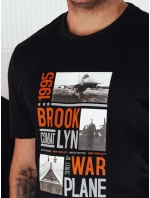 Pánské tričko s potiskem černé FashionStreet RX5453