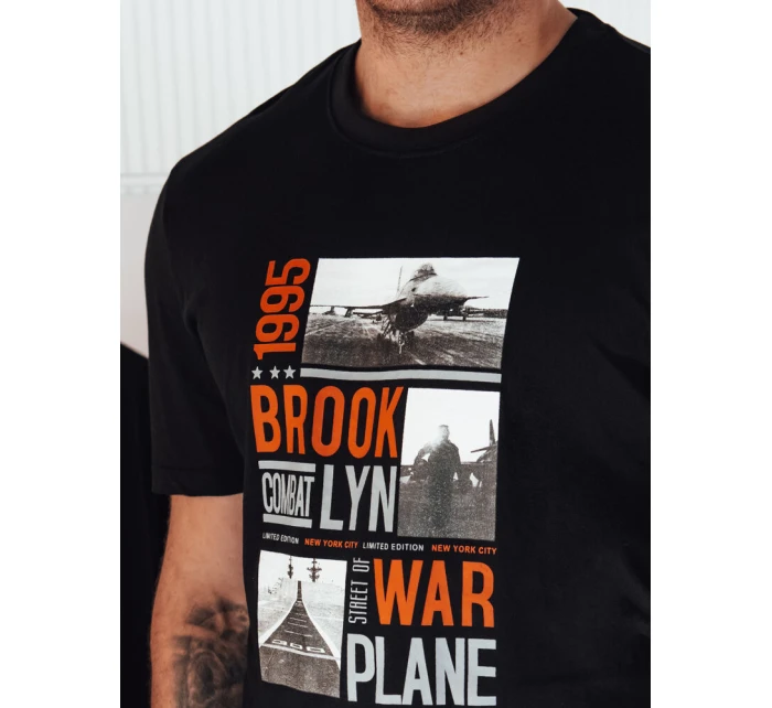 Pánské tričko s potiskem černé FashionStreet RX5453