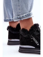 Sportovní Boty Na Platformě S Kožíškem Černá model 21631423 - Boto
