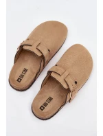 Dámské Pantofle Na Korkové Platformě Se Zlatou Přezkou Big Star SS274738 Béžové Dámské Pantofle Na Korkové Platformě Se Zlatou Přezkou Big Star SS274738 Béžové