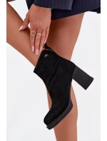 Semišové kožené dámské boty na podpatku Vinceza 91142 Černé Semišové kožené dámské boty na podpatku Vinceza 91142 Černé