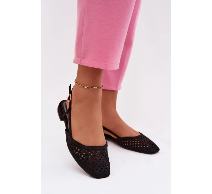 Prodyšné baleríny z eko semiše černé Farivelle