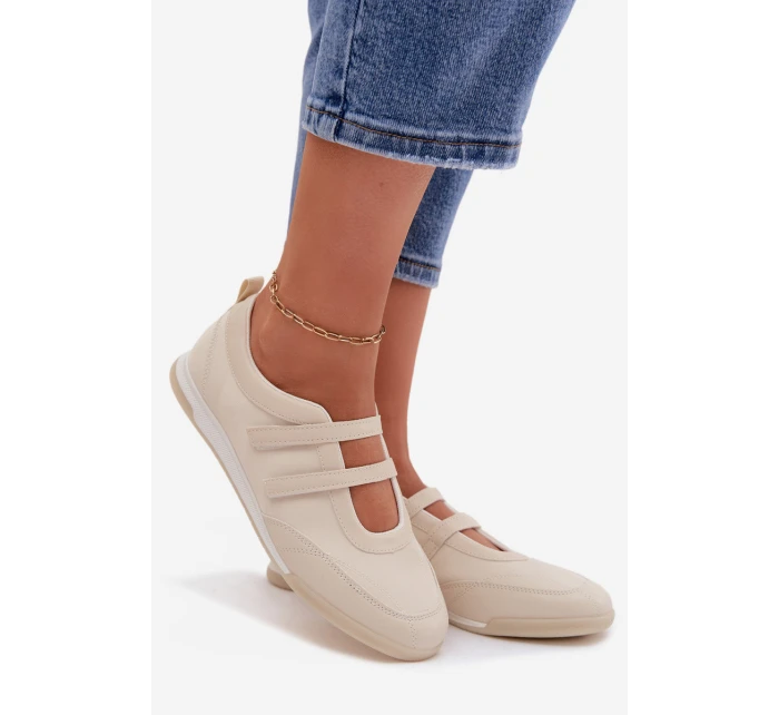 Sportovní dámské baleríny s pásky Béžové Farvessa