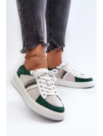 Dámské kožené tenisky D&A zeleno-bílé Dámské kožené tenisky D&A zeleno-bílé