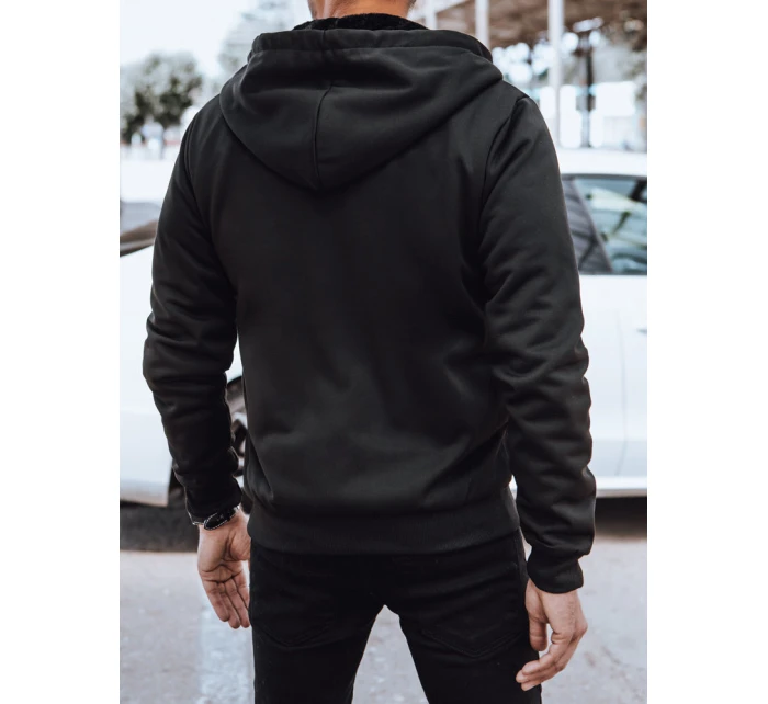 Pánská zateplená mikina na zip černá model 21970387 - Dstreet Pánská zateplená mikina na zip černá model 21970387 - Dstreet